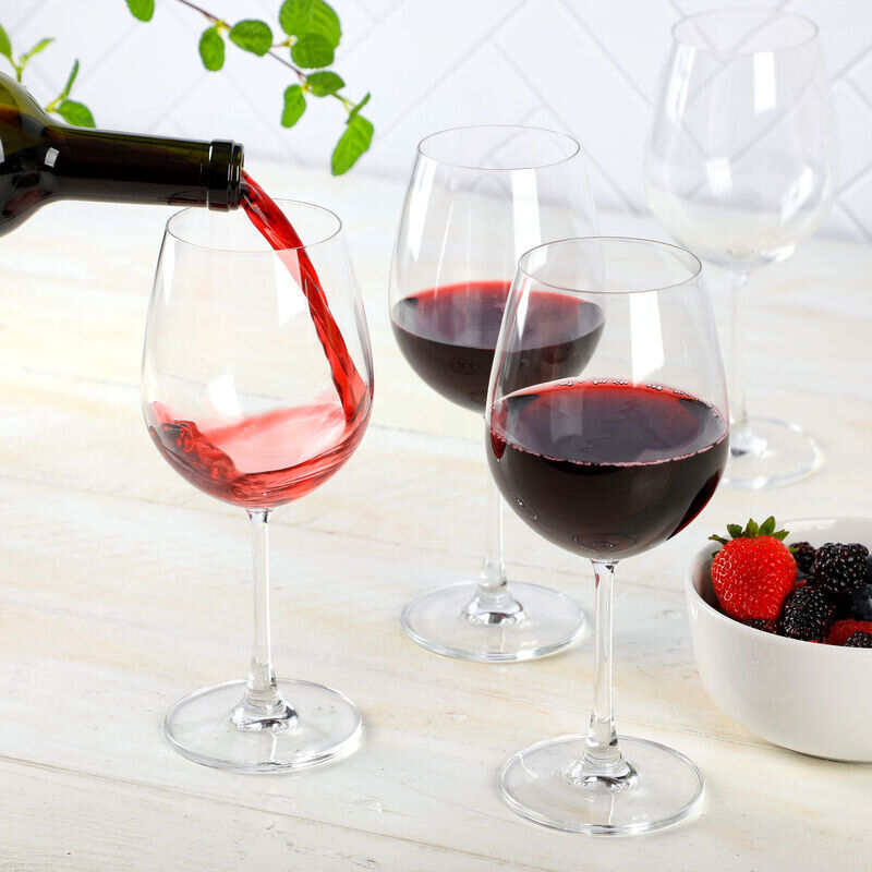 Red Wine Glasses, Set of 4