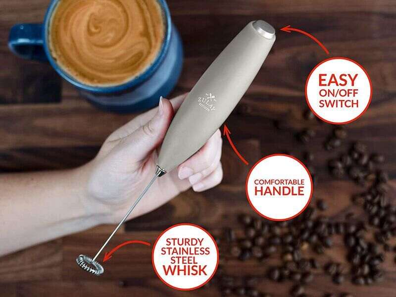 Zulay Powerful Milk Frother for Coffee with Powerful Motor - Handheld  Frother Electric Whisk, Milk Foamer, Mini Mixer and Coffee Blender Frother  for
