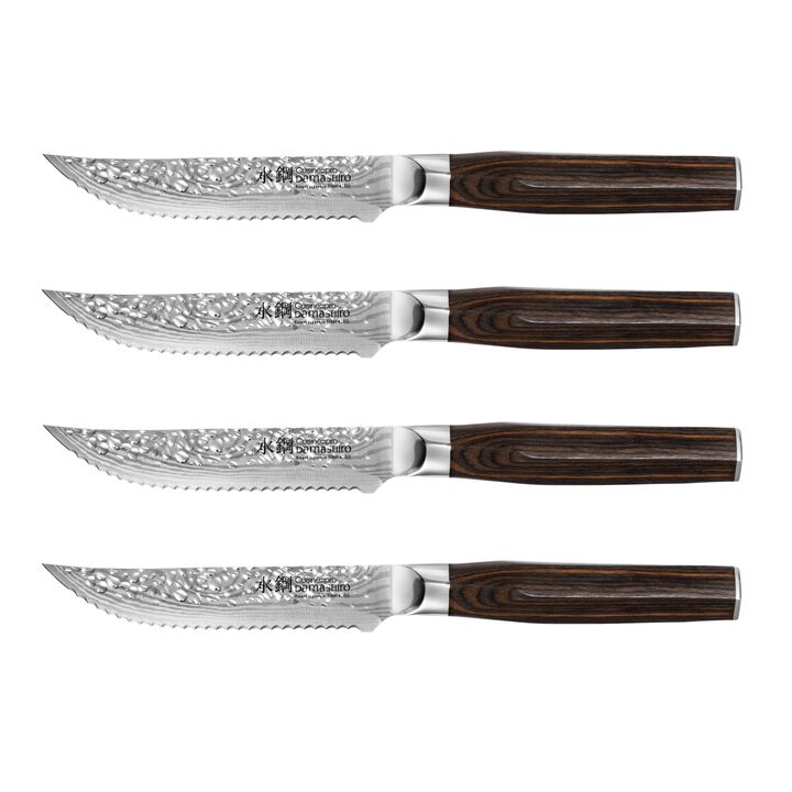 Gibson Home Seward 4 Piece Stainless Steel Steak Knife Cutlery Set with  Wood Handles