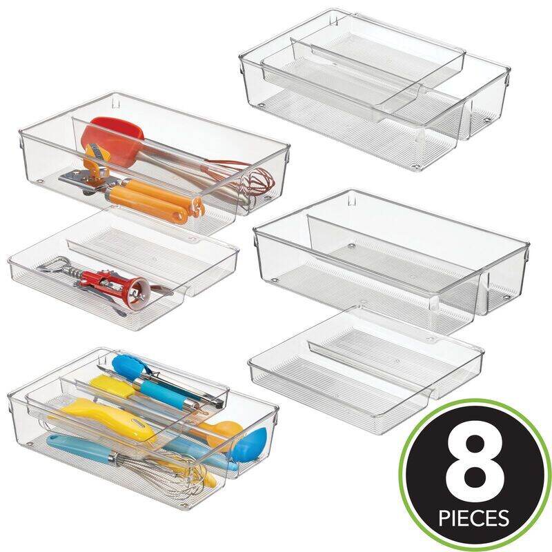 Clear Stackable Organizer Trays