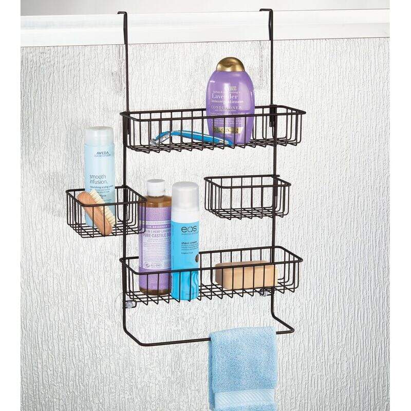 MDesign Steel Shower Caddy Hanging Rack Storage Organizer for Bathroom