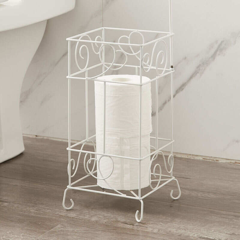 FC Design Silver 24 High Toilet Paper Holder Stand Stack Up to 3 Rolls | Mathis Home