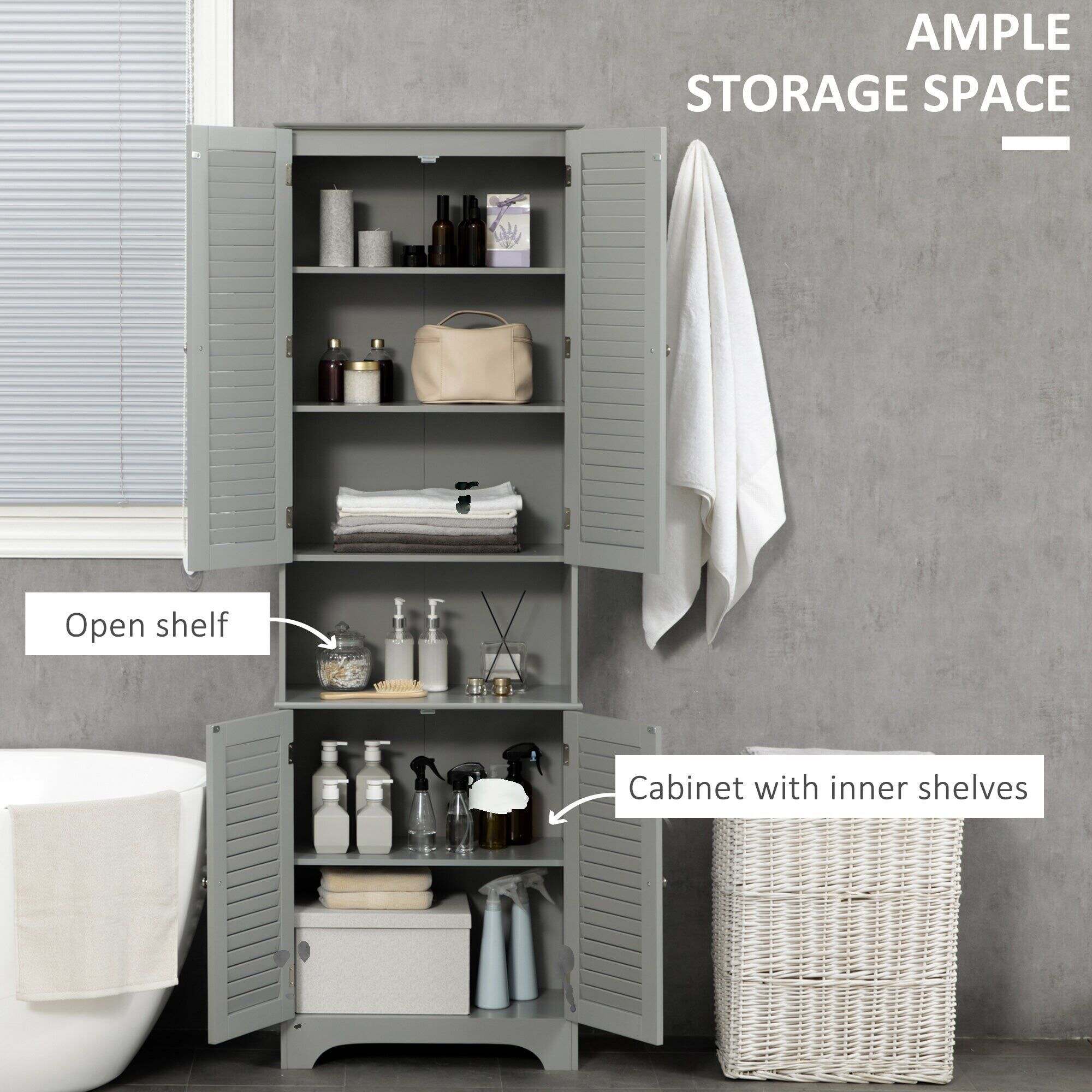 Grey top towel cabinet