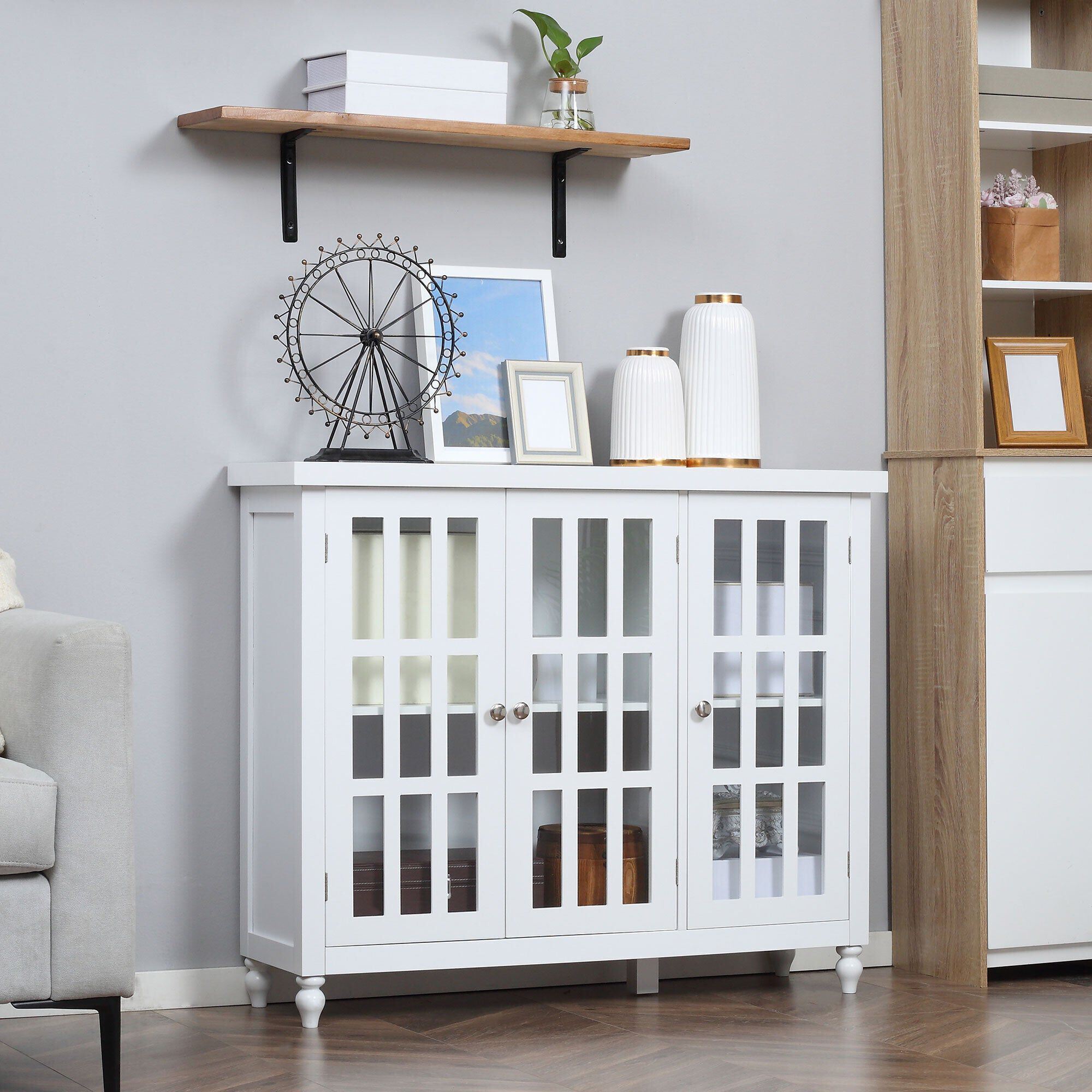 White glass cheap buffet cabinet