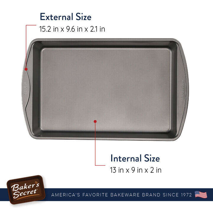 Baker's Secret Nonstick Small Size Cookie Sheet 13 x 9, Carbon Steel  Small Size Cookie Tray 2 Layers Food-Grade Coating, Non-stick Cookie Sheet,  Bakeware Baking Accessories - Advanced Collection 
