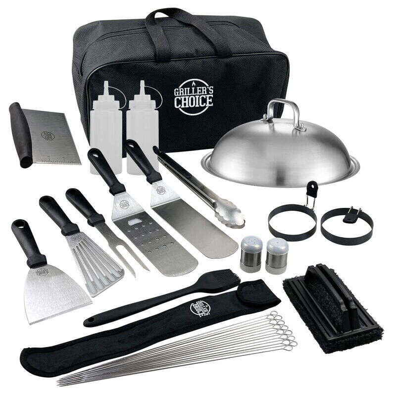 Grillers Choice 32 pc Griddle Spatula Set Metal - Commercial Heavy Duty  Stainless Steel, Flat Top, Grill