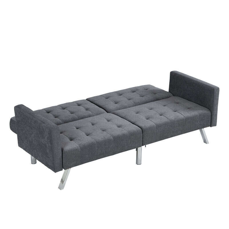 Sofa Bed Convertible Folding Dark Grey