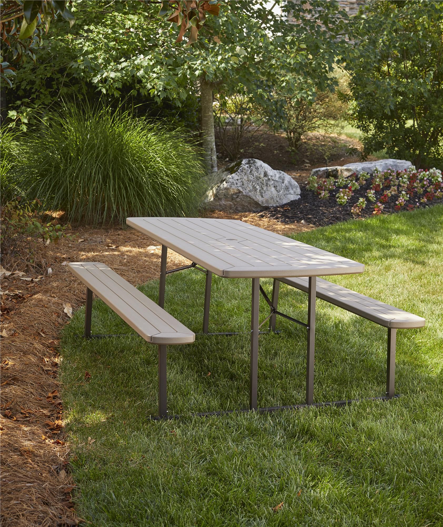 Folding picnic table wood deals