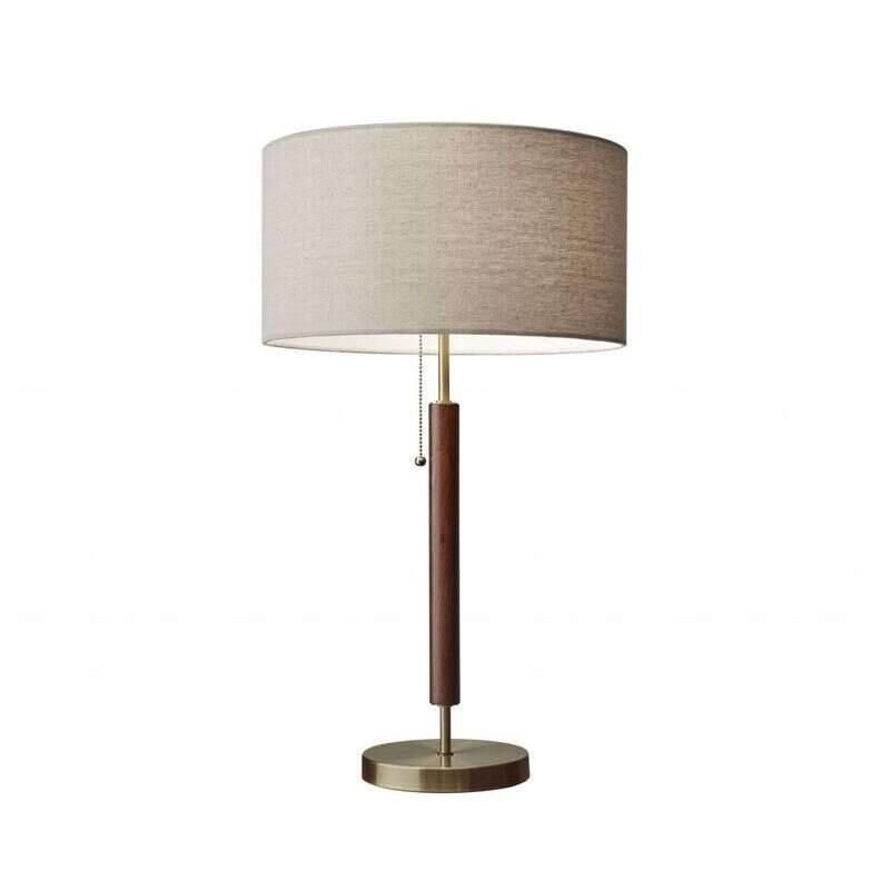 HomeRoots Walnut Wood Metal Table Lamp, 15 X X, 49% OFF