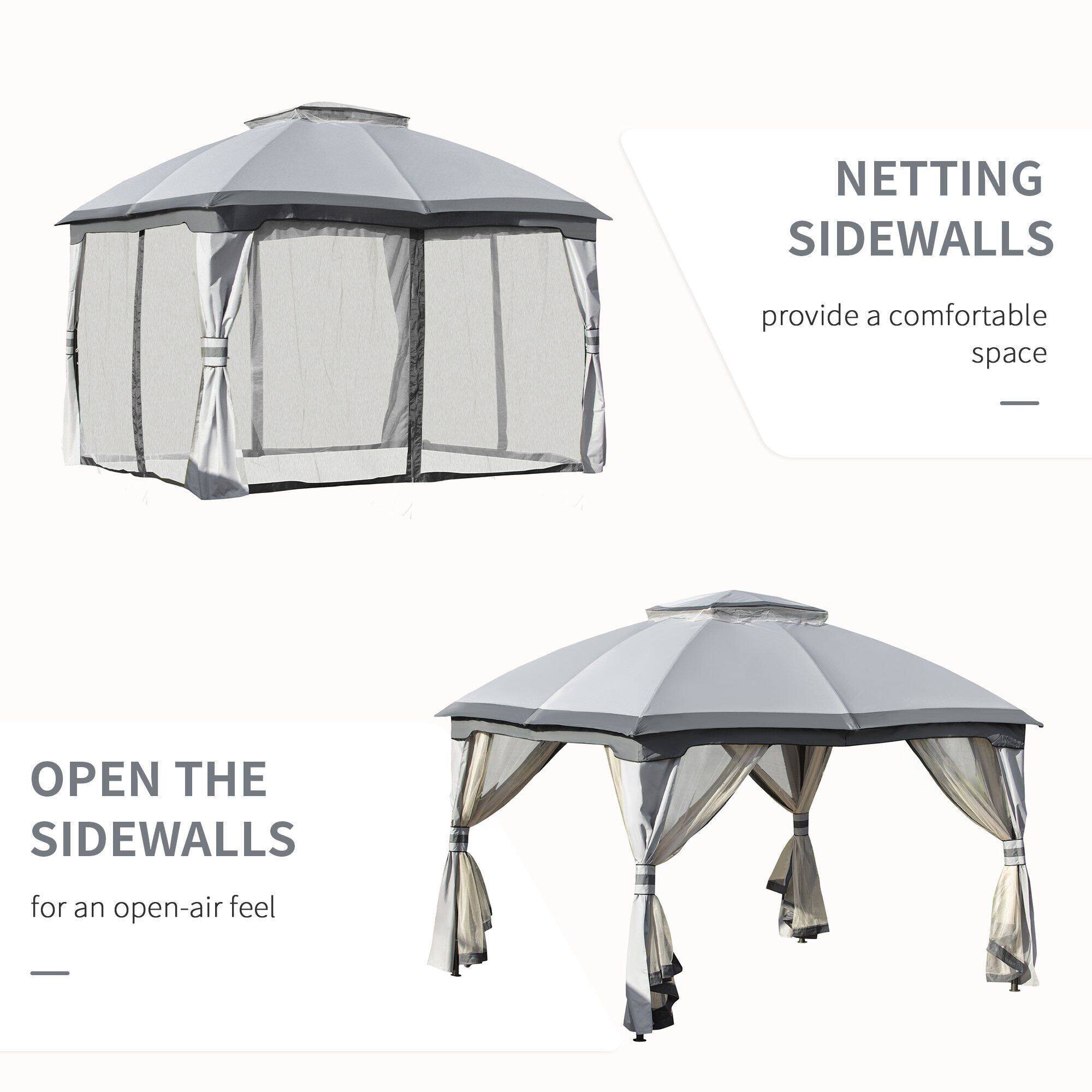 10 x 12 Outdoor Gazebo Patio Gazebo Canopy Shelter w Double