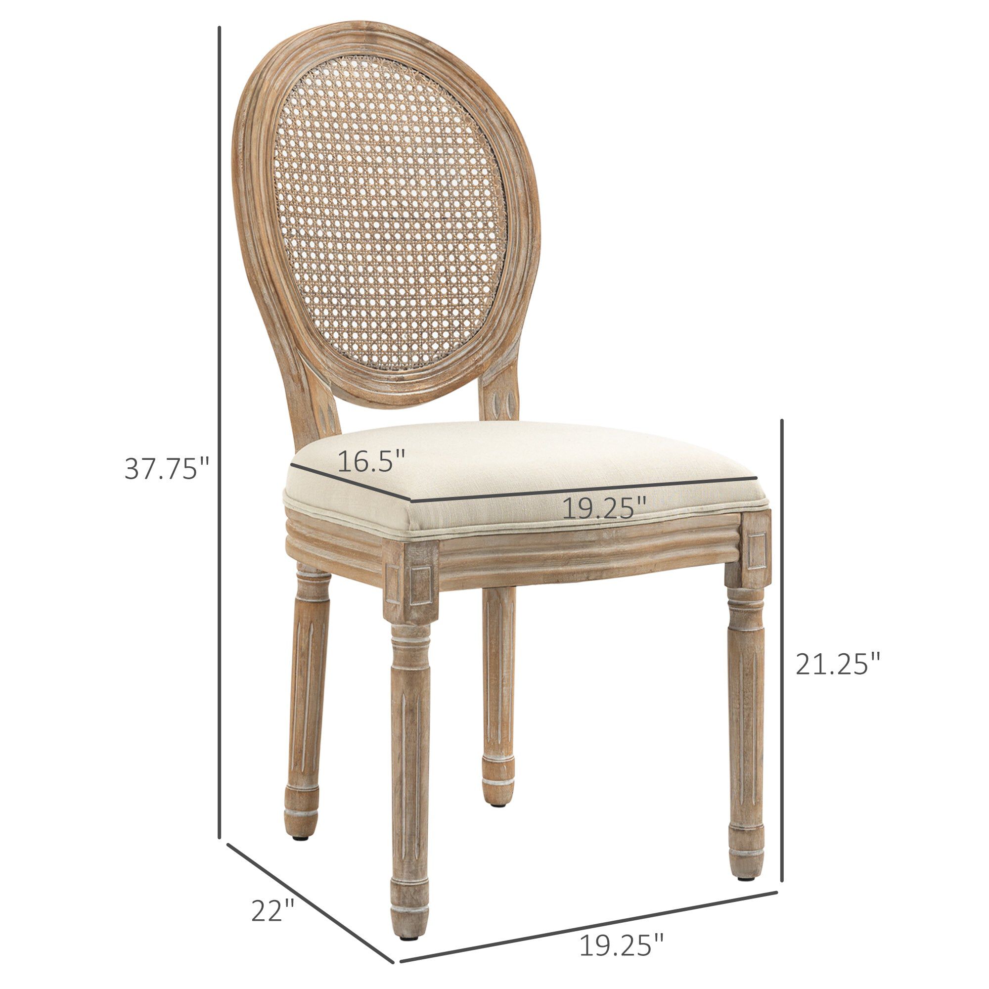 Set of 4 best sale cream dining chairs