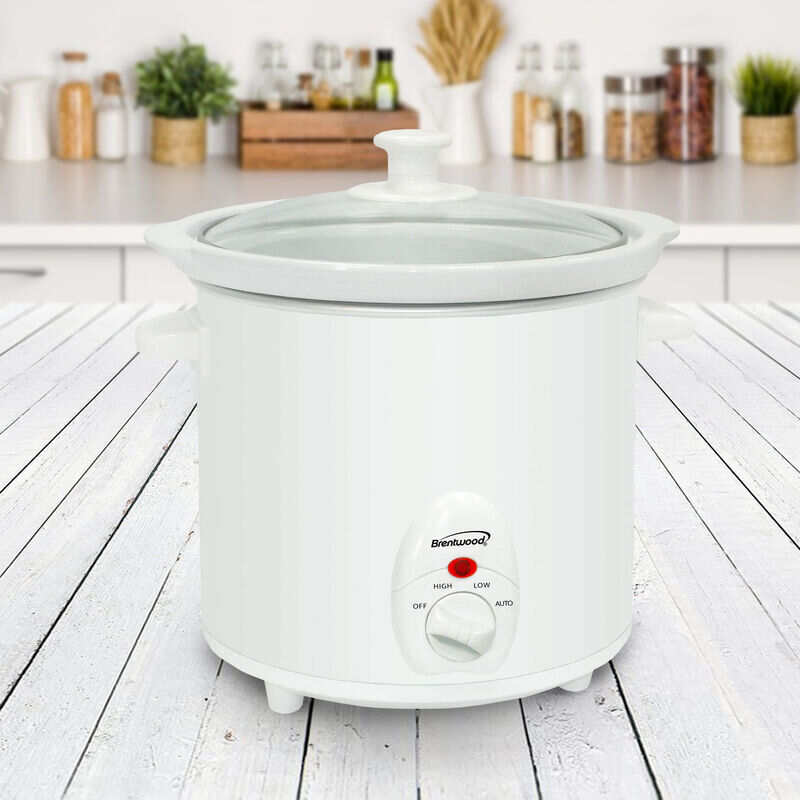  Brentwood Slow Cooker, 1.5 Quart, White : Home & Kitchen
