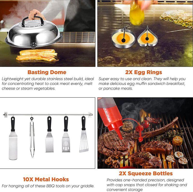 Commercial Chef Blackstone Griddle Accessories Kit - Flat Top Grill Accessories - Griddle Tools Utensils - for Breakfast Hiba