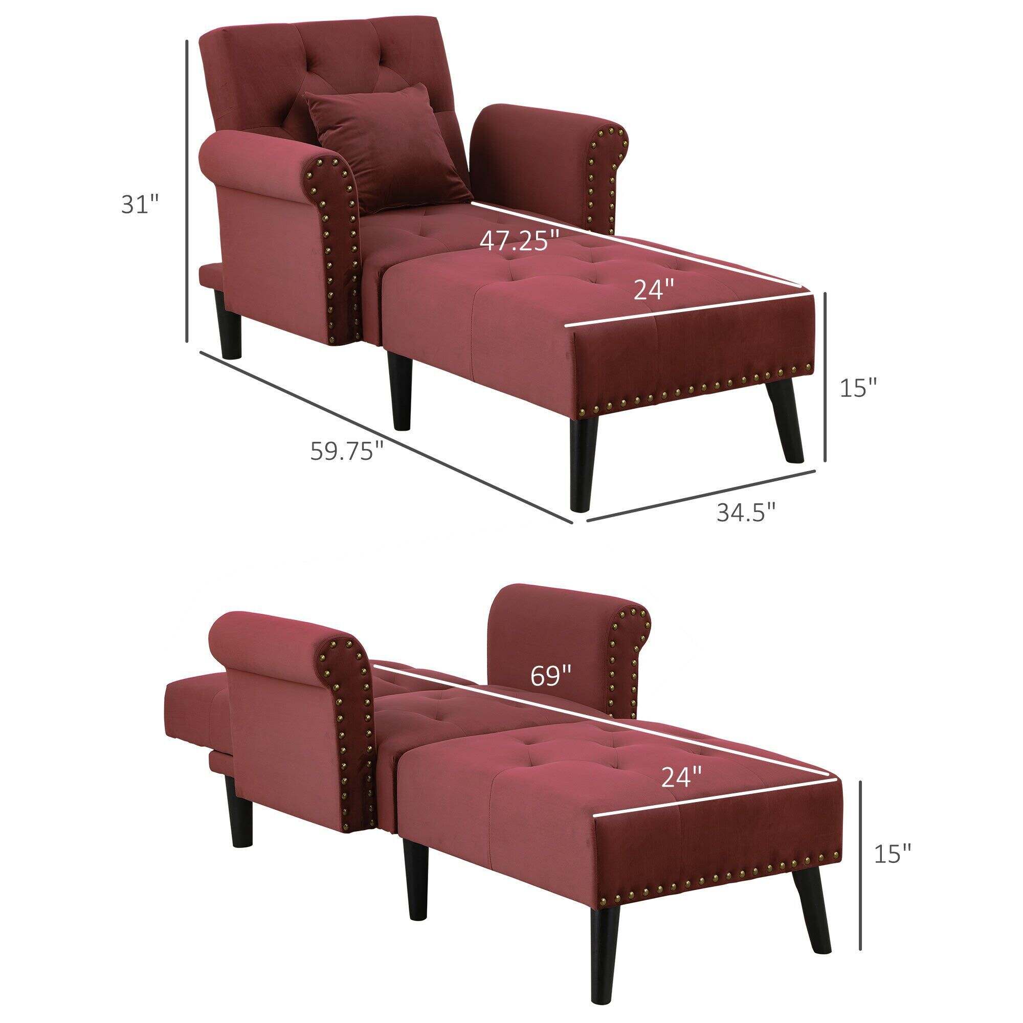 Adjustable chaise lounge hot sale indoor