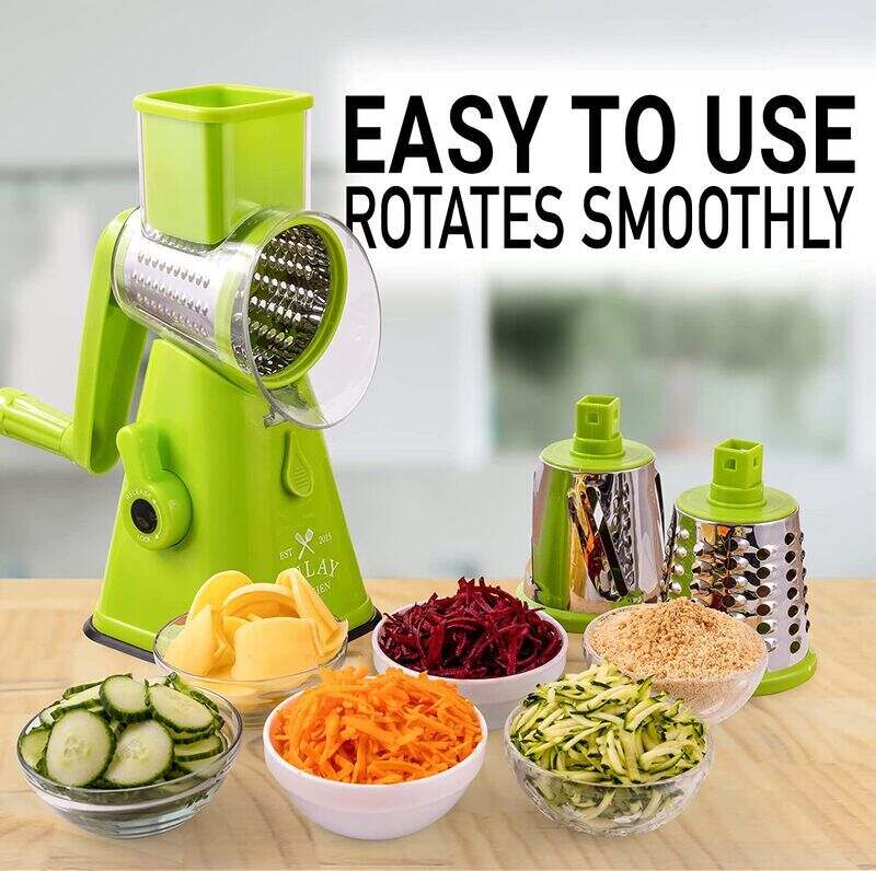 Kitchen Grater Tools Rotary Cheese Grater With 3 Interchangeable