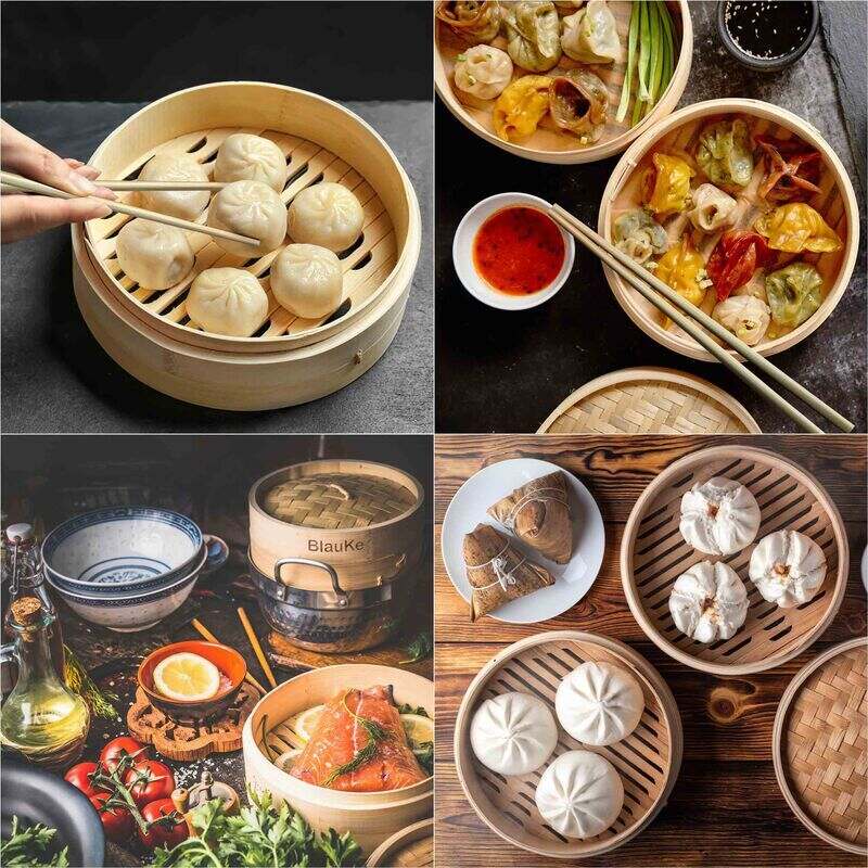 Prime Home Direct Bamboo Steamer Basket 10-inch , 2-Tier Steamer for  Cooking , 50 Liners, Chopsticks & Sauce Dish , Dumpling Steamer, Food Steamer  Baskets for Cooking - Rice & Vegetable Steamer Pot 
