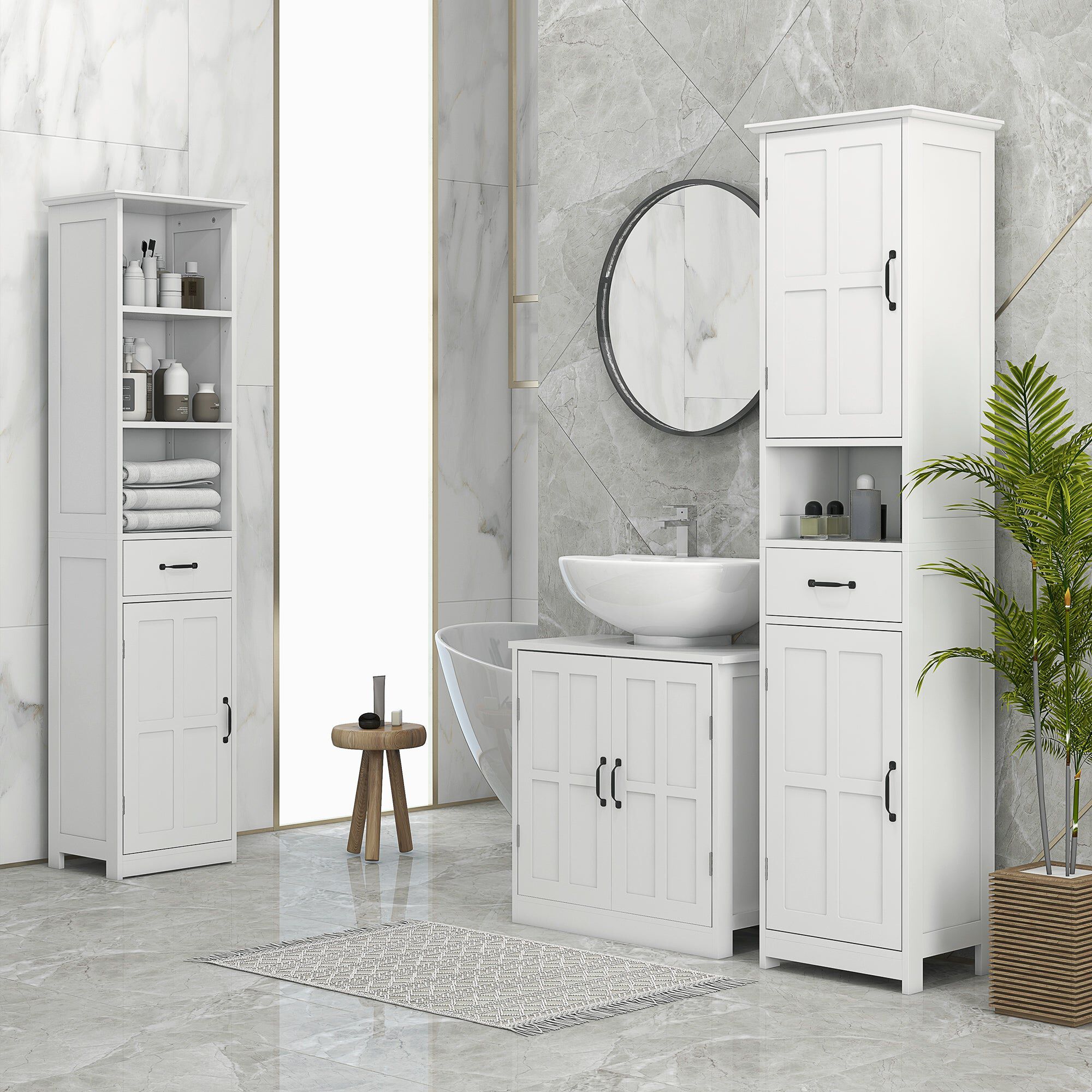 Tall hot sale recessed cabinet