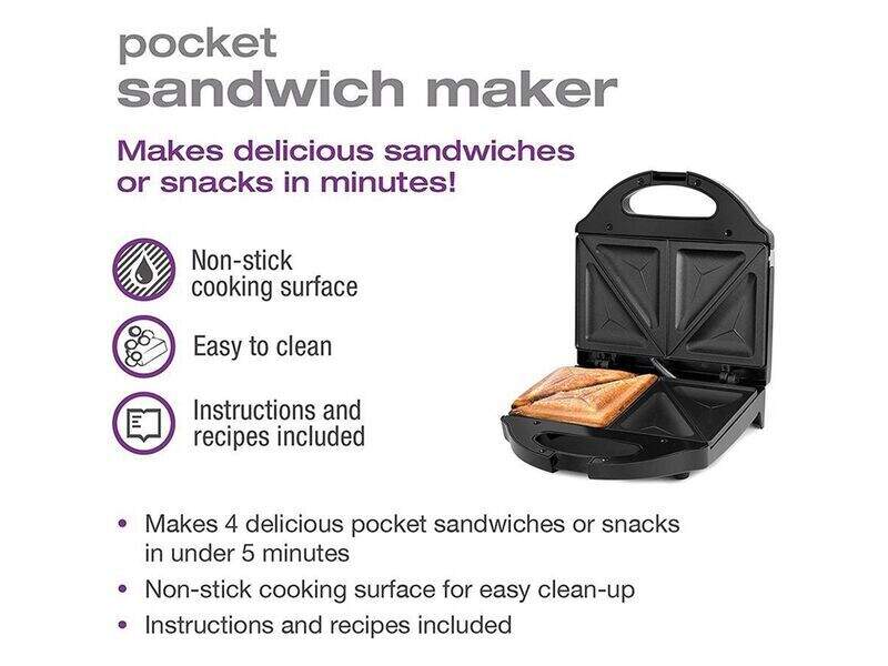 Salton SM1068BK Pocket Sandwich Maker - Black