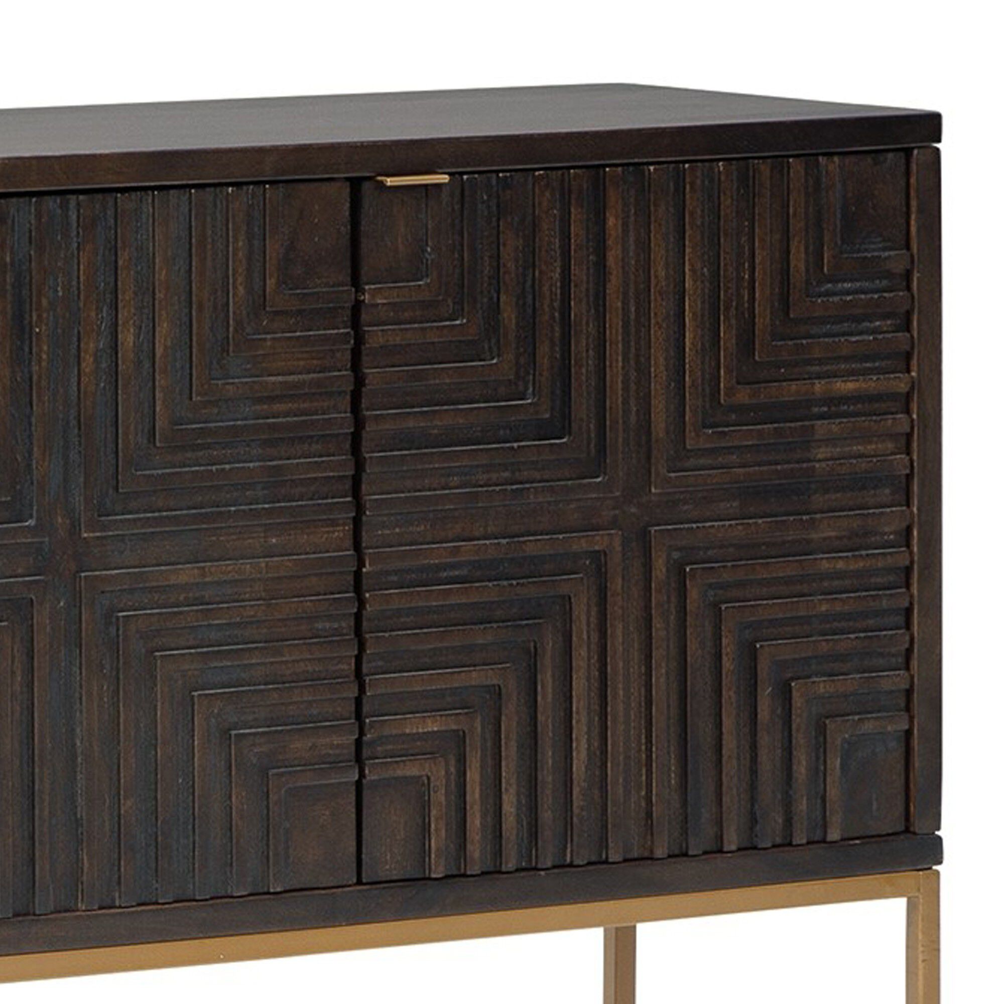 58 Inch Sideboard Buffet Console Cabinet 3 Doors Bar Handles