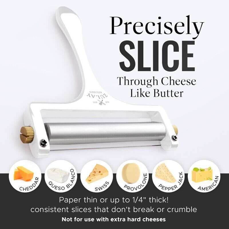 Zulay Kitchen Cheese Slicer with Adjustable Thickness, White
