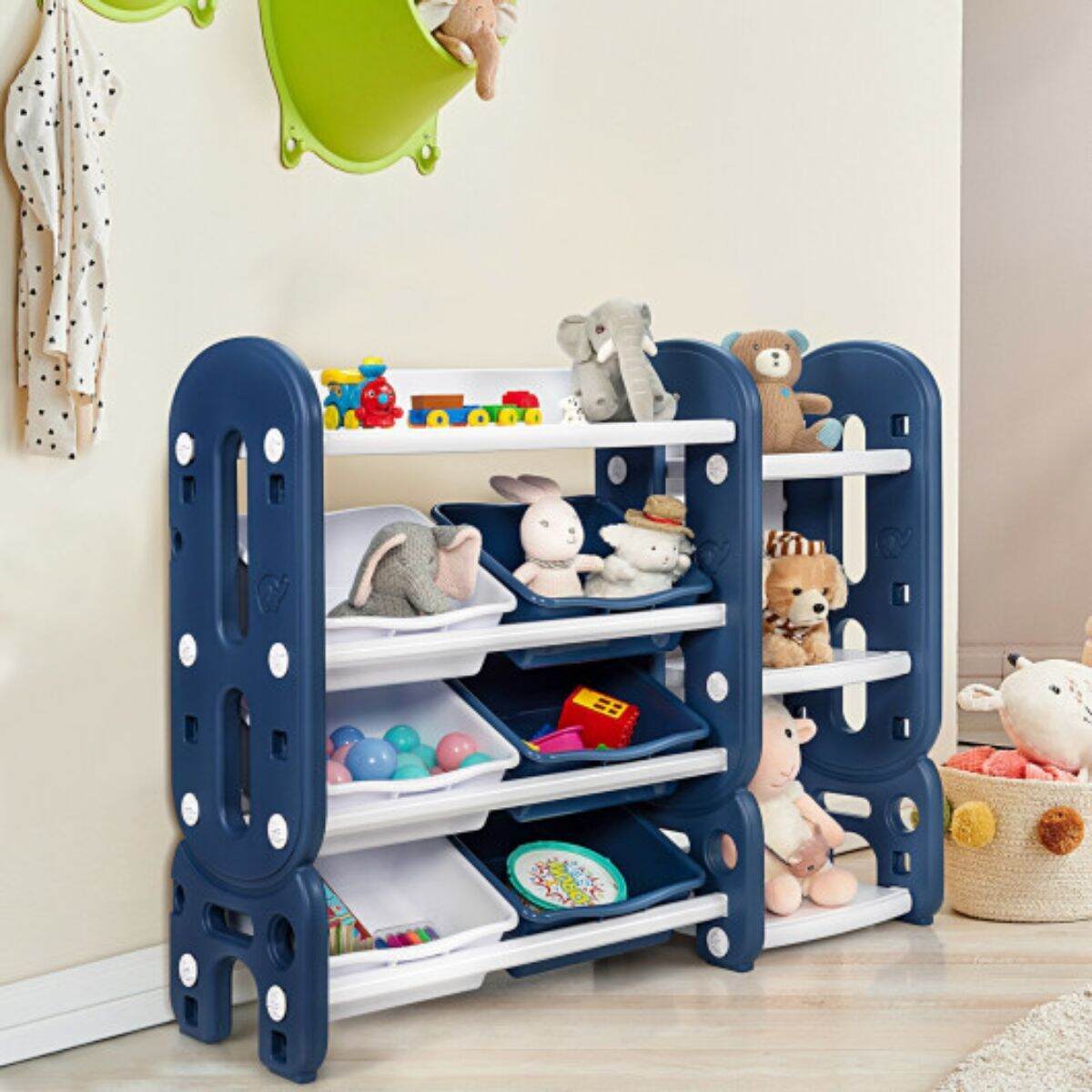 Corner toy storage bin store