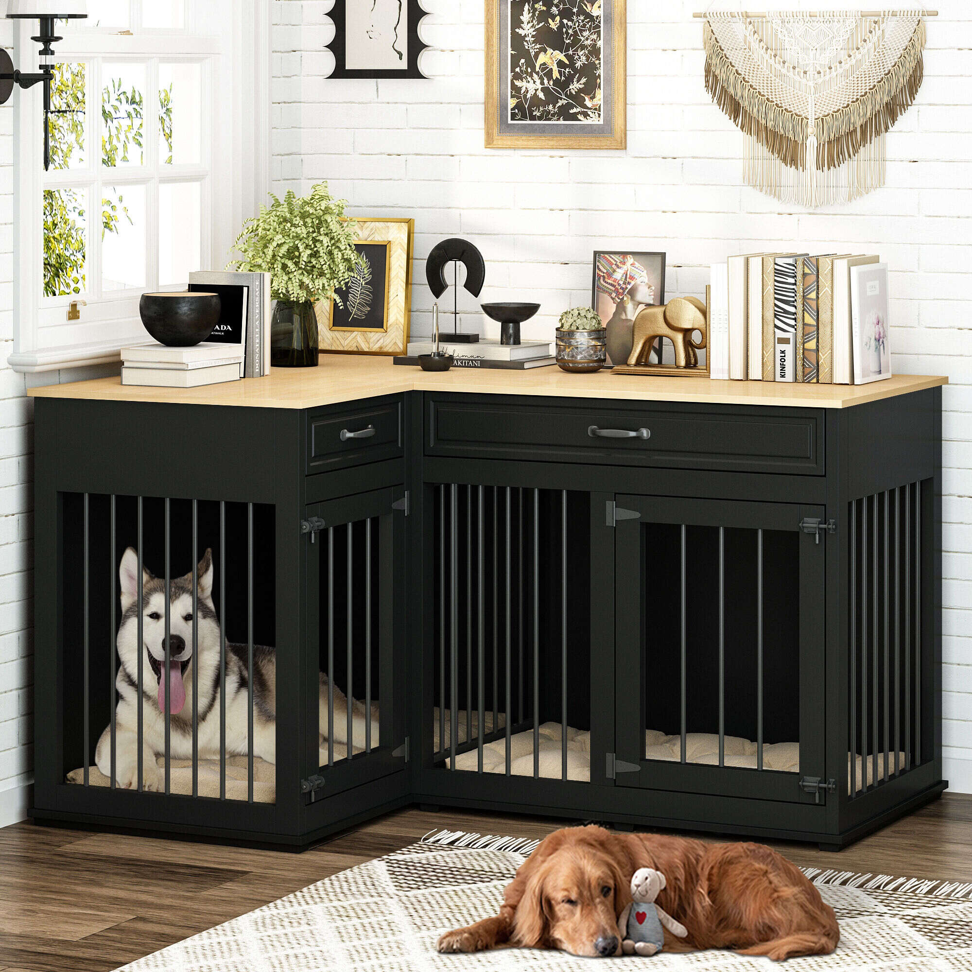 2 dog crate furniture outlet