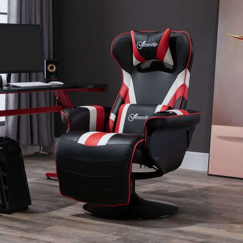 Gaming Chair Computer Racing Swivel Seat Office Chair w/ Lumbar Support  Footrest