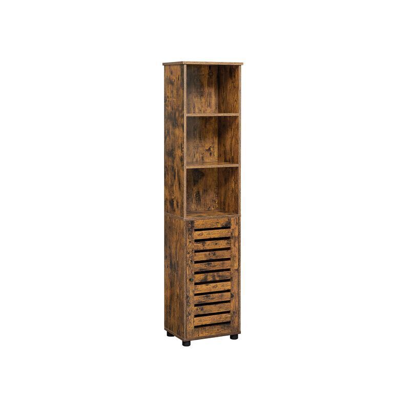 BreeBe Brown Slim Storage Cabinet with Shelves