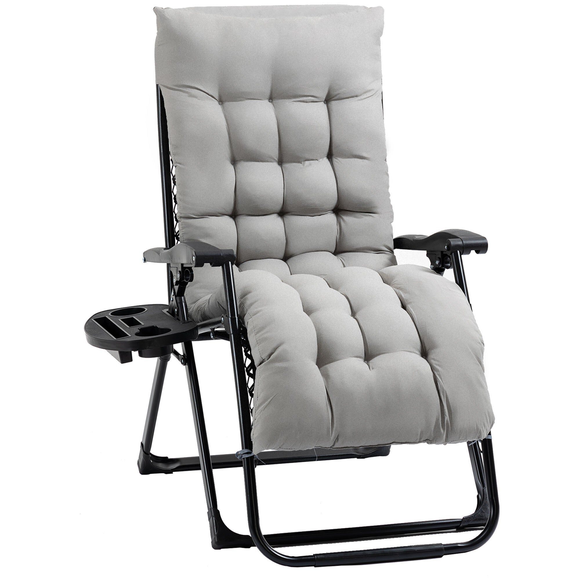 Padded Zero Gravity Chair Folding Recliner Chair Patio Lounger