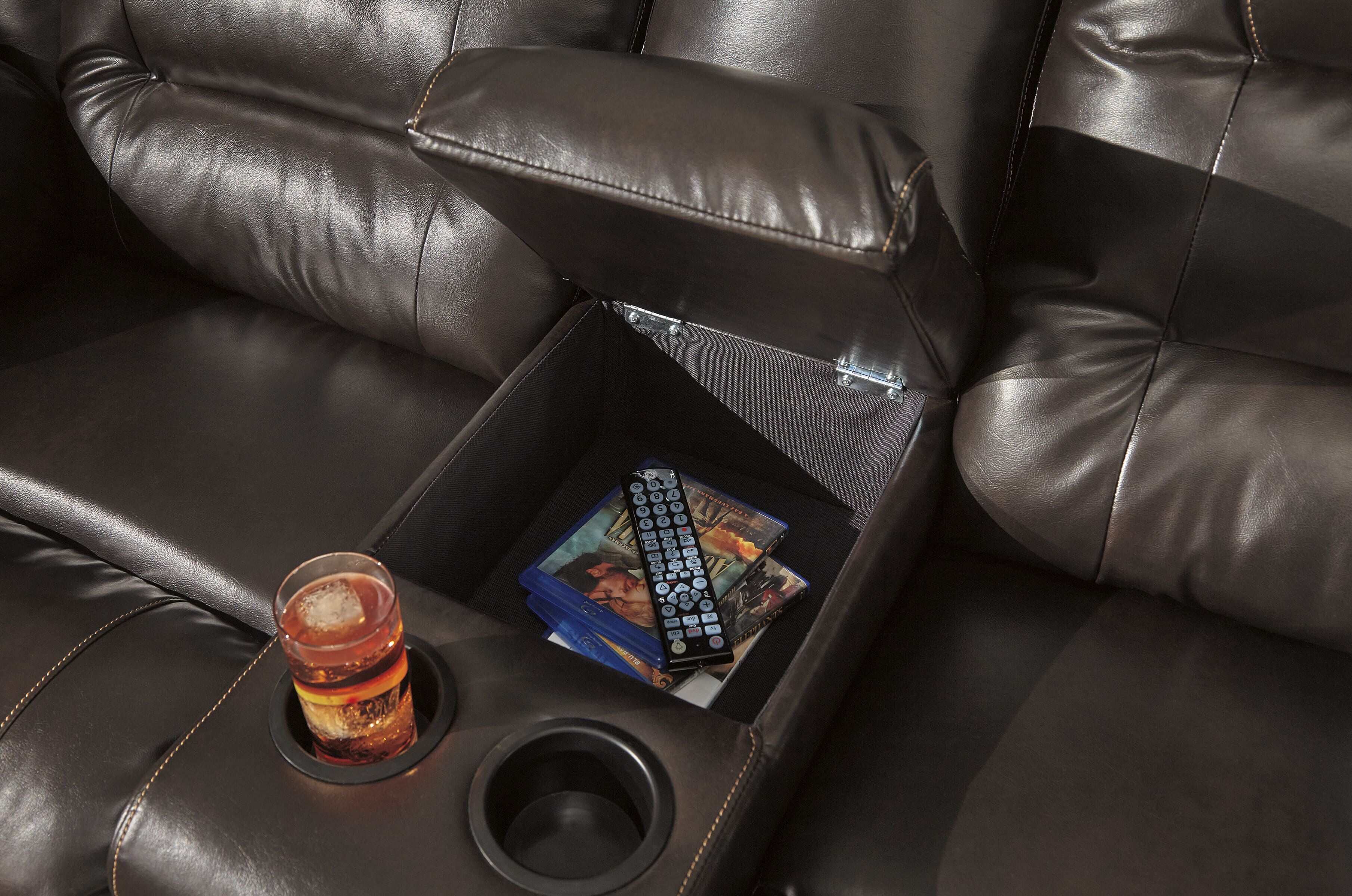 Vacherie reclining hotsell loveseat with console