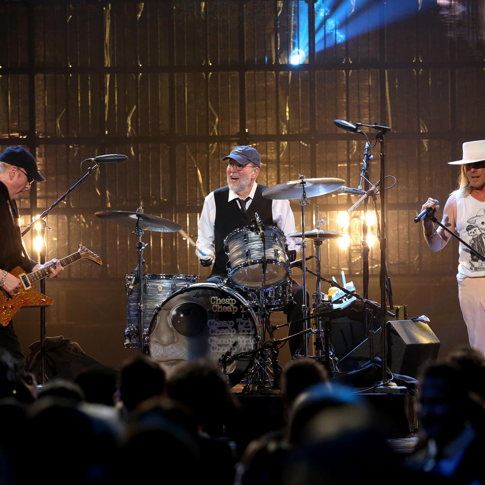 2016 Rock and Roll Hall of Fame Inductees Cheap Trick Onstage at the Induction Ceremony