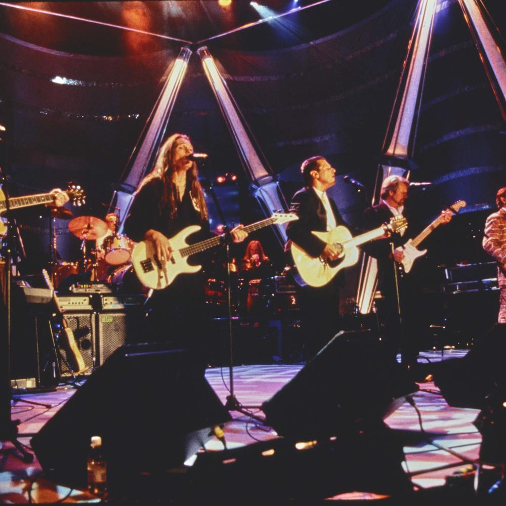 1998 Rock and Roll Hall of Fame Inductees Eagles Onstage at the Induction Ceremony