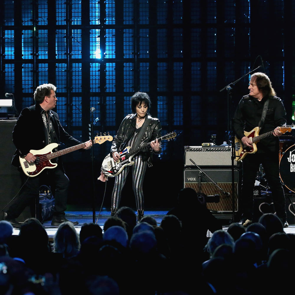 2015 Rock and Roll Hall of Fame Inductees Joan Jett and the Blackhearts Onstage at the Induction Ceremony