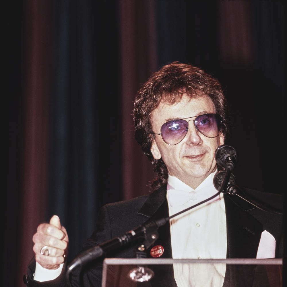 1989 Rock and Roll Hall of Fame Inductee Phil Spector Accepts his Award Onstage at the Induction Ceremony