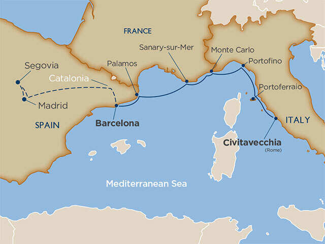 Yachtsman’s Mediterranean Rivieras & Madrid Cruise Tour