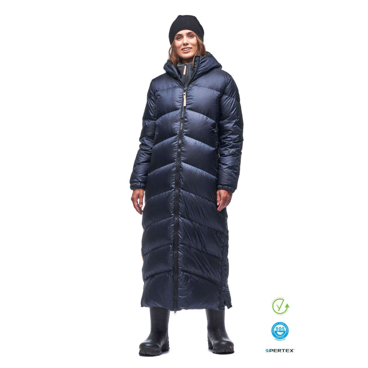 Long quilted down coat on sale