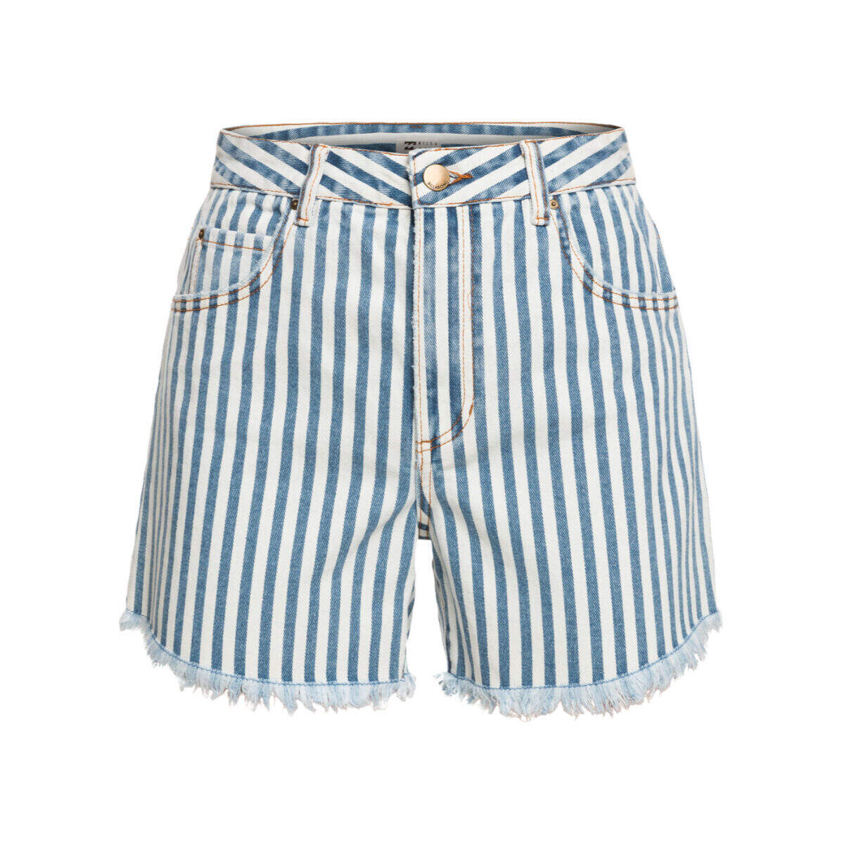 Women's striped denim shorts new arrivals