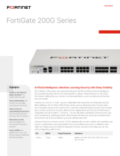 Fortinet FortiGate 200G product image from its datasheet