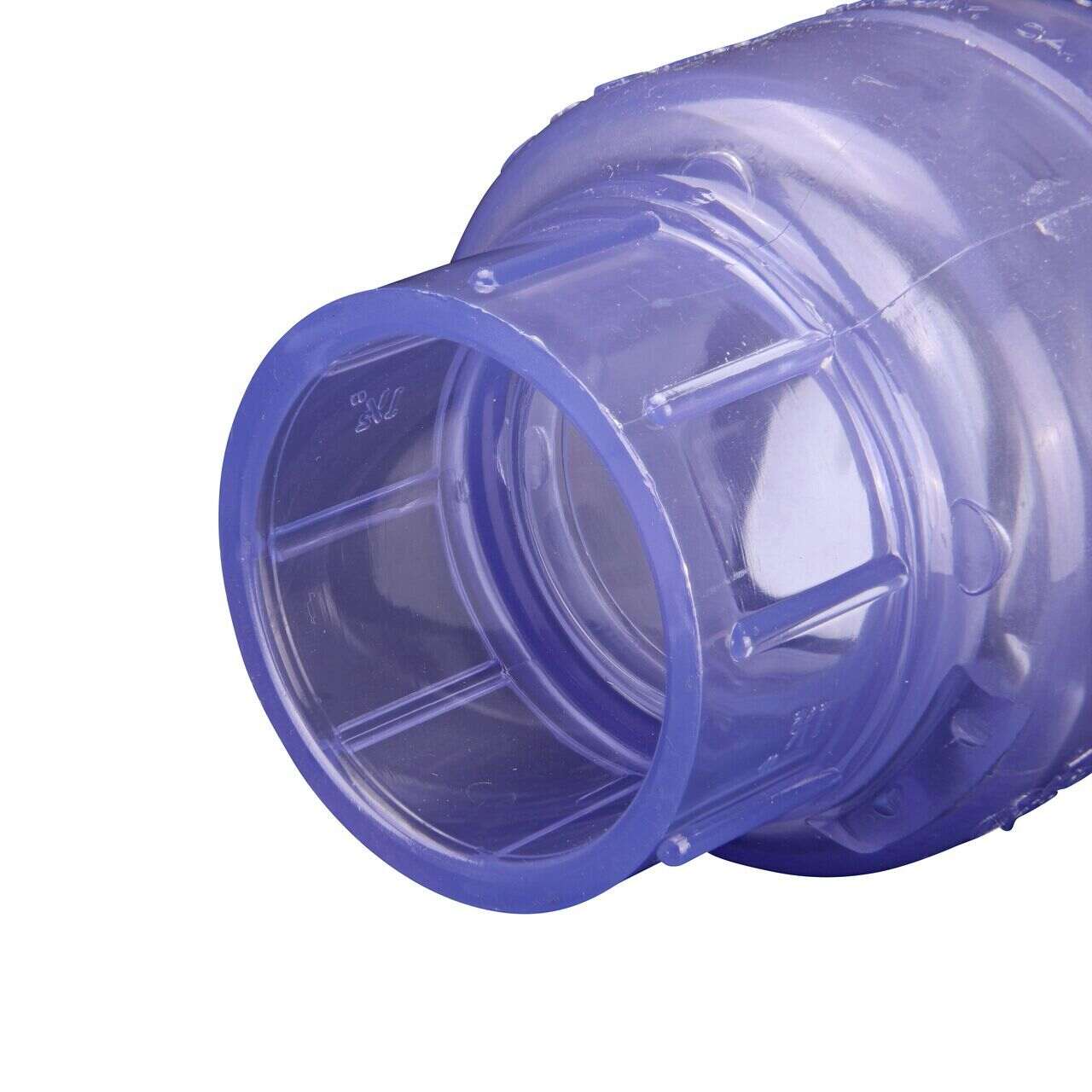 PVC Swing Check Valve, 1-1/2 in. IPS S X S, Clear