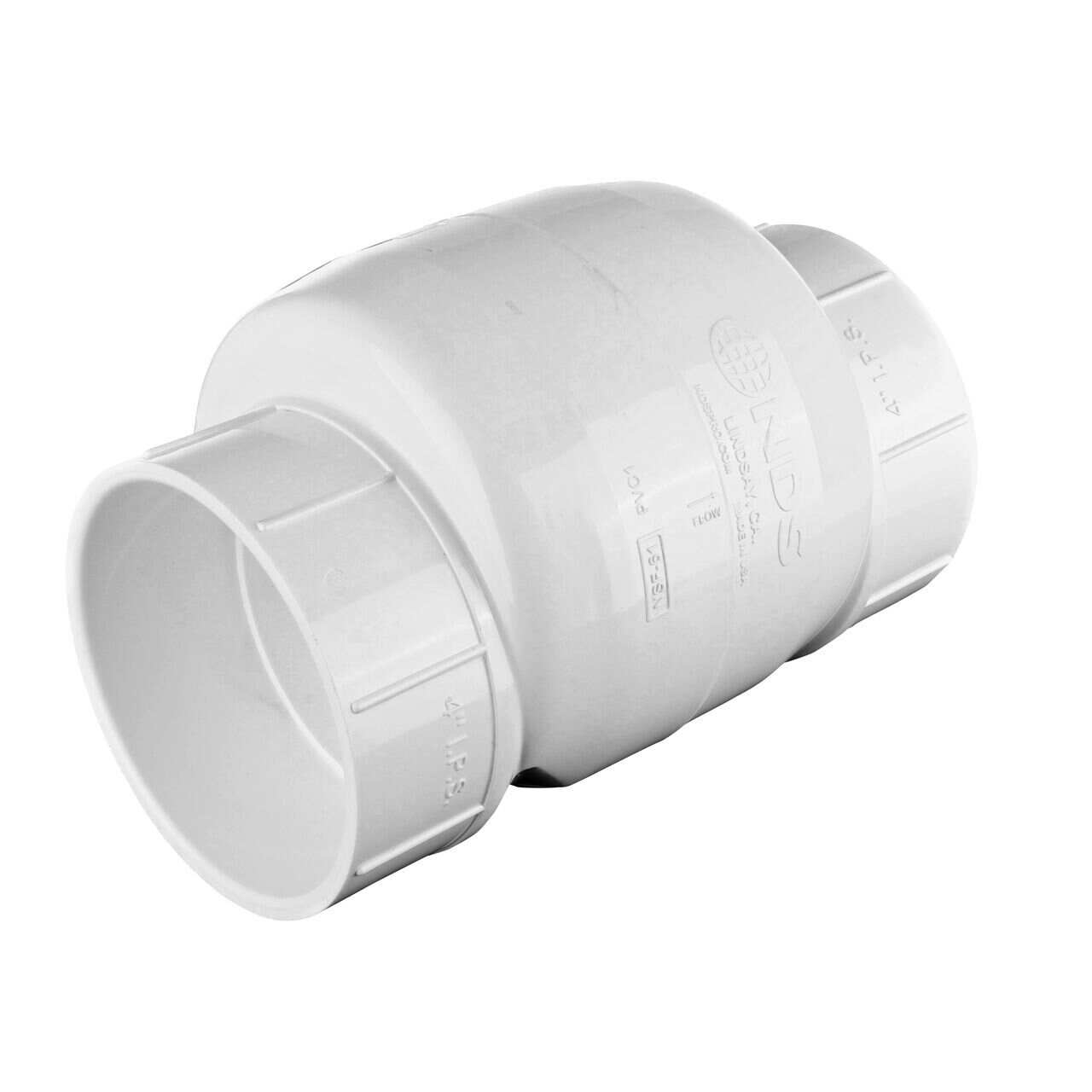 PVC Swing Check Valve, 4 in. IPS S X S, White